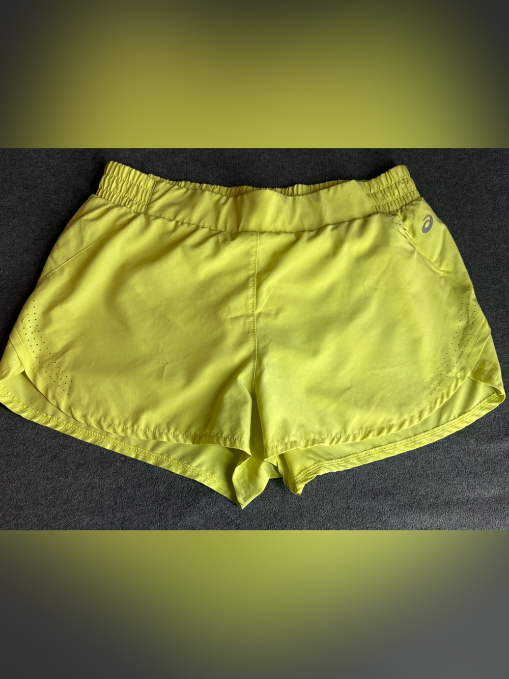 Asics Neon Yellow Women's Athletic Running Shorts Size M